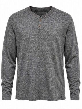 VTG 1946 Men's Heather Gray Long-Sleeve Henley Shirt sz M